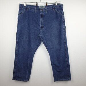 Wrangler Carpenter Jeans Men's Size 46x30 Blue Denim Work Wear Pockets